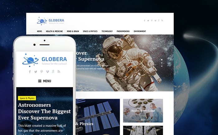 Globera - Science News Portal & Magazine WordPress Theme