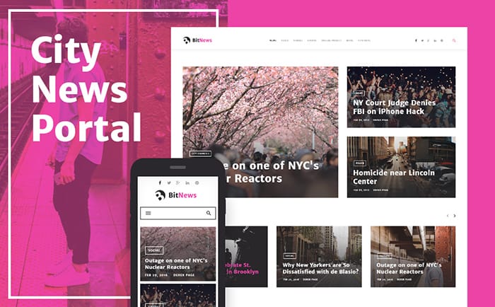 BitNews - Blog Magazine & News Portal WordPress Theme:-