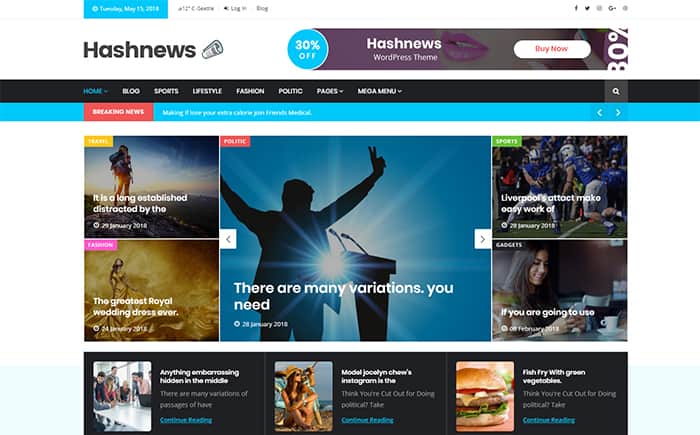 HasNews - Magazine & Newspaper WordPress Theme