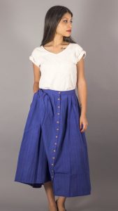 An ensemble of top and skirt