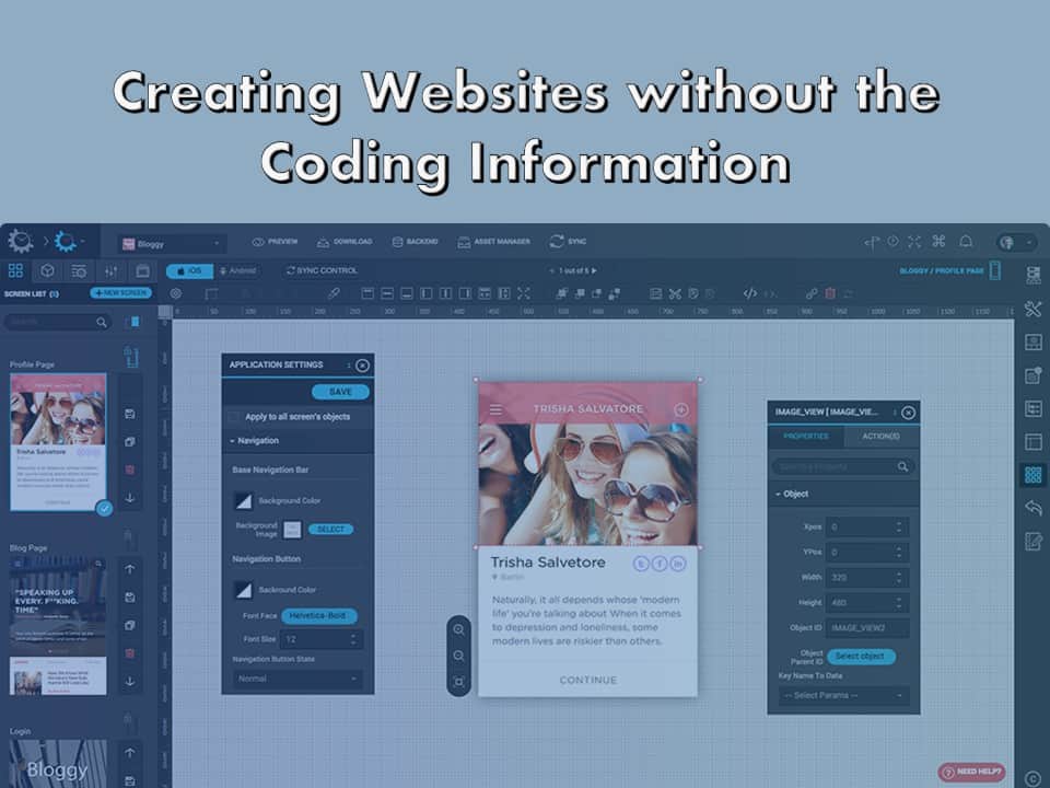 Web Composition Tools for Creating Websites without the Coding Information